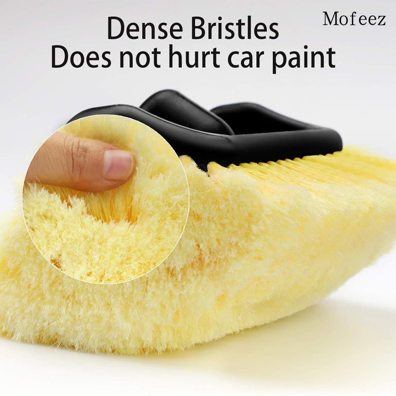 MOFEEZ 10" Car Wash Brush with Soft Detailing Bristle, Flow-Thru Dip Brush for Car Boat RV Camper Truck Washing - Image 2
